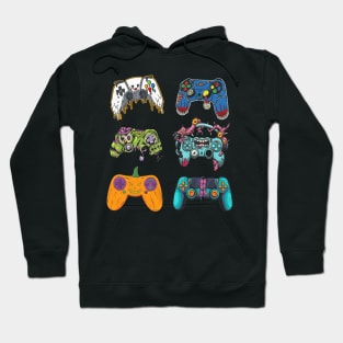 Skeleton Zombie Halloween For Gamer Boys Gaming Controllers Hoodie